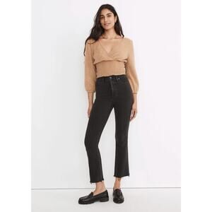 Madewell Jeans Cali Demi-Boot Size 26 Black Bayland Wash: Raw-Hem Edition